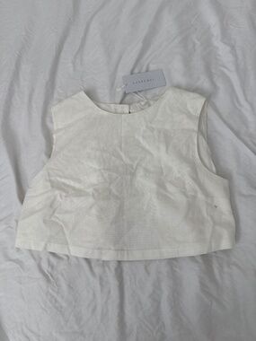 charcoal como linen top  Size 6 US, 8 UK   Details : - color: white  - condition